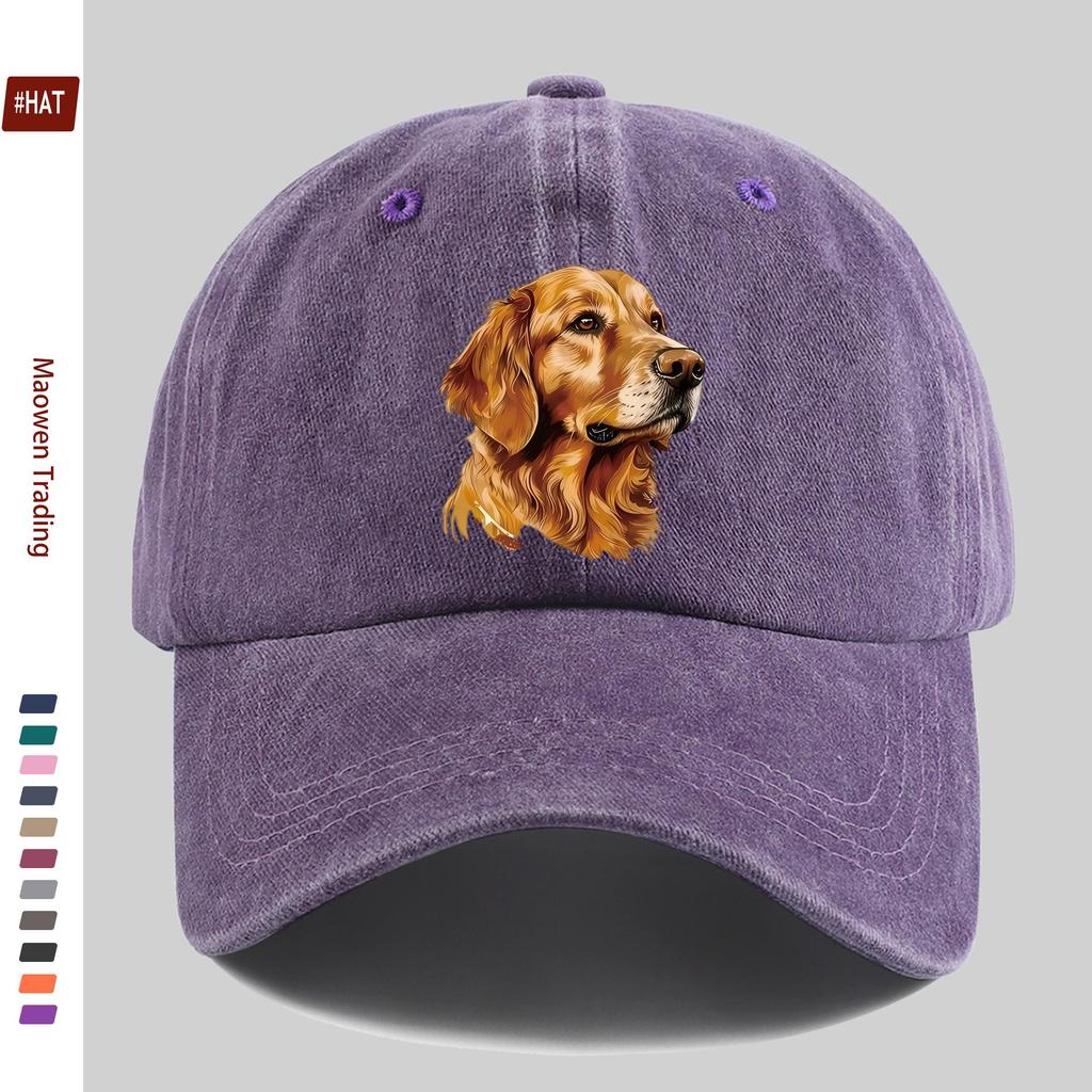 pc Cute Golden Retriever Print Baseball Cap Pet Portrait Design Decorative Hat Comfortable Lightweight Headwear Adjustable S