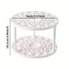 360° Rotating Brush Holder - Sleek White Plastic Organizer for Art Brushes, Space-Saving Desktop Accessory with Glazed Finish