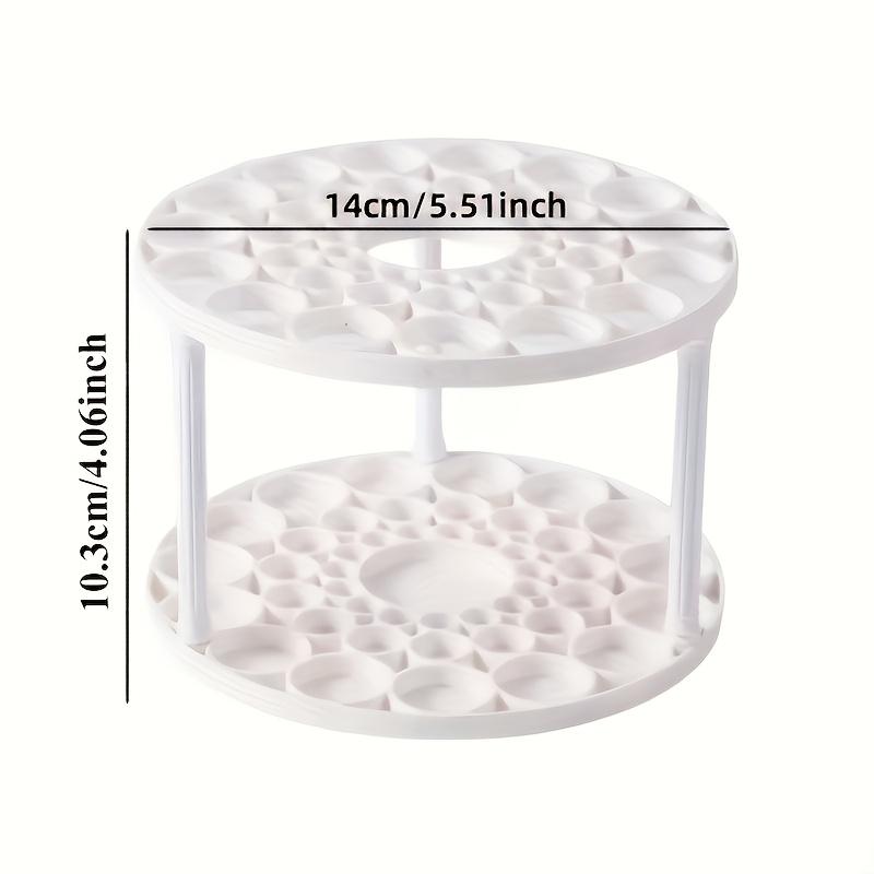 360° Rotating Brush Holder - Sleek White Plastic Organizer for Art Brushes, Space-Saving Desktop Accessory with Glazed Finish