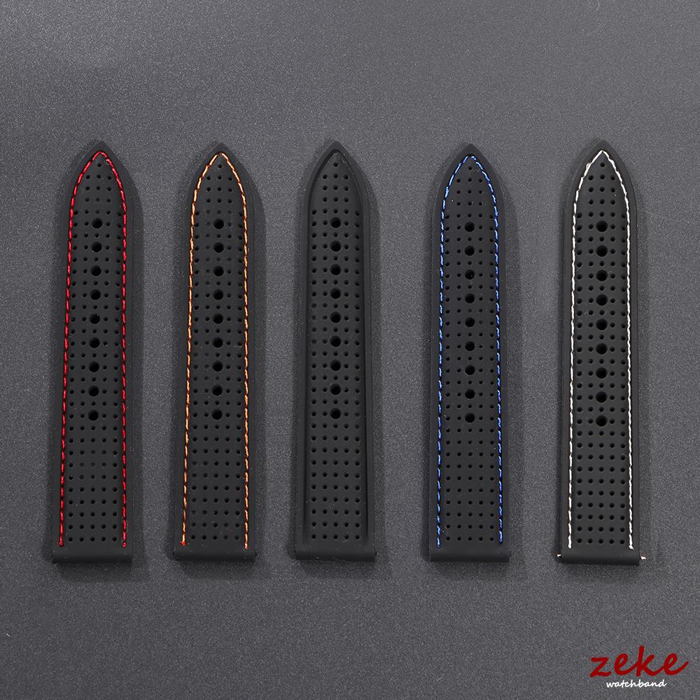 20mm 22mm 24mm Soft Silicone Rubber Watch Strap Men Women Sport Waterproof Breathable Wrist Band Matte Black Buckle Bracelet