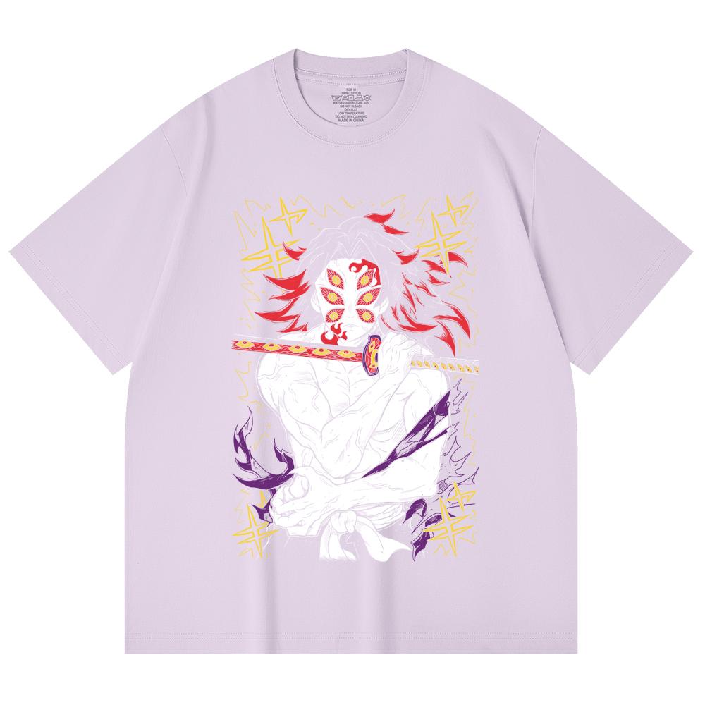 230 g/m² 100% Baumwolle Demon Slayer V36 Kokushibo Aufdruck Unisex Schweres Baumwoll-T-Shirt