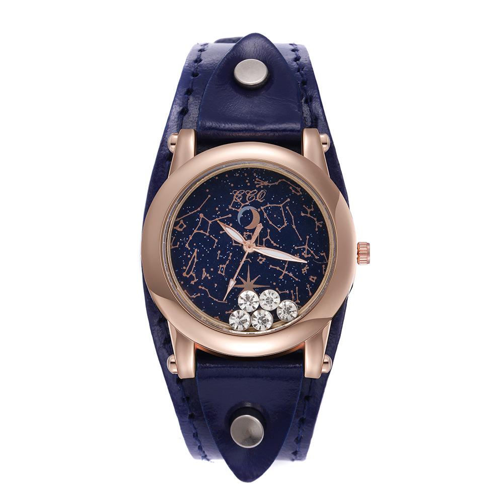 Piece Retro Watch Fashion Mechanical Watch Round Leather Strap Women'S Watch Women'S Watch
