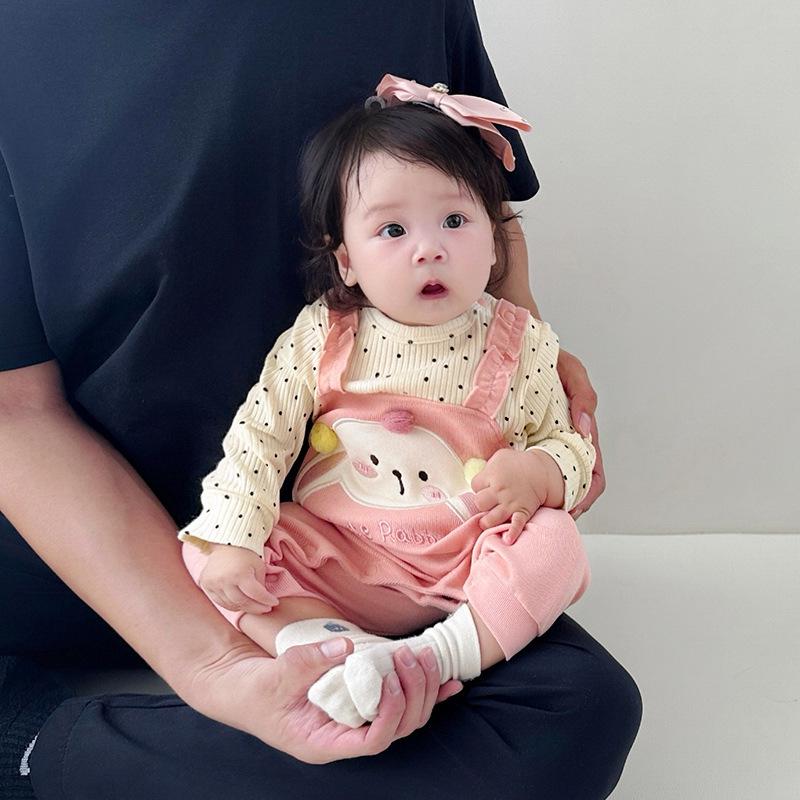 Newborn Girl Rabbit Two-Piece Harem Romper - Autumn Jumpsuit