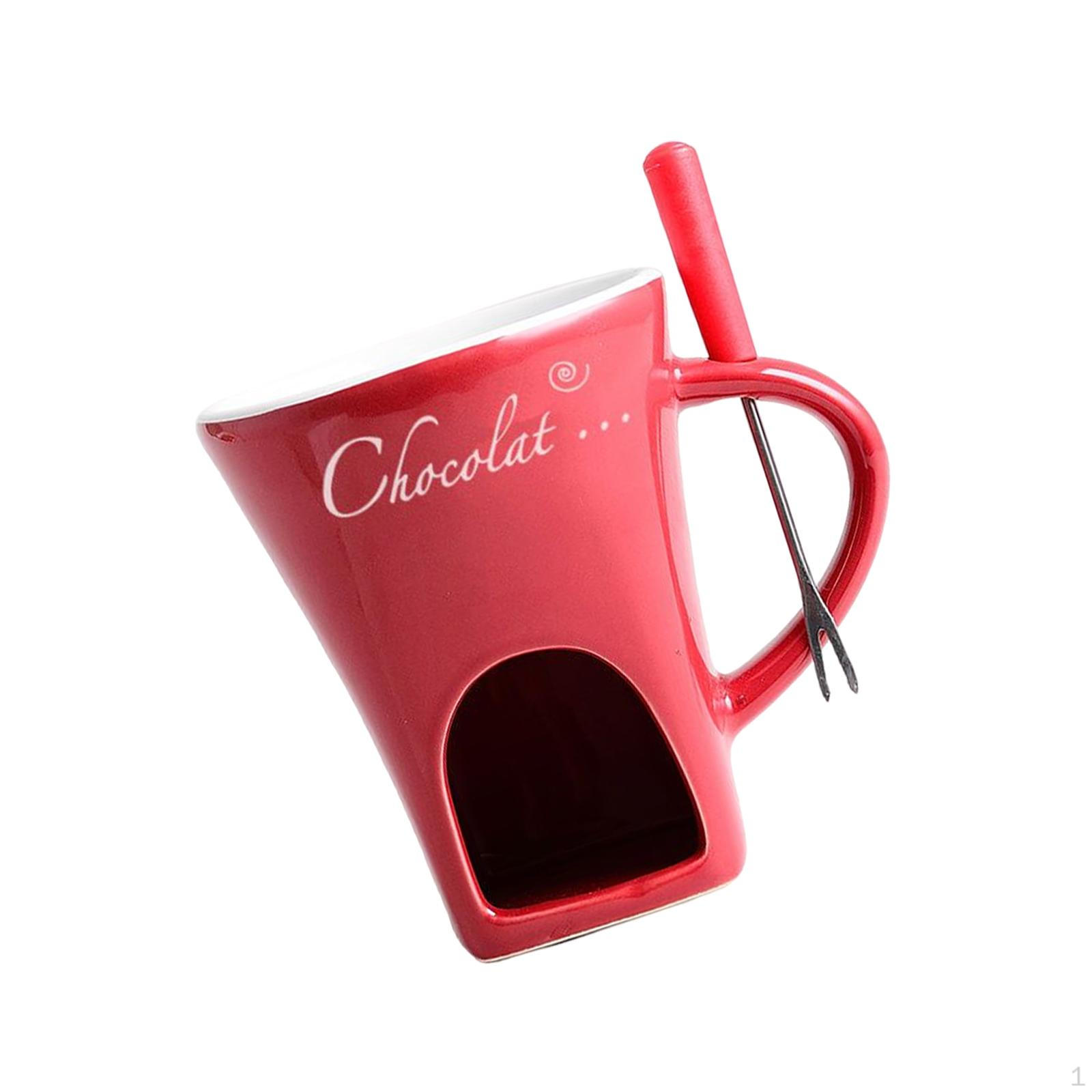 

Чашка для фондю 130 мл, горщик для кави, шоколаду, підігрівач, горщик для цукерок, десерт червоний