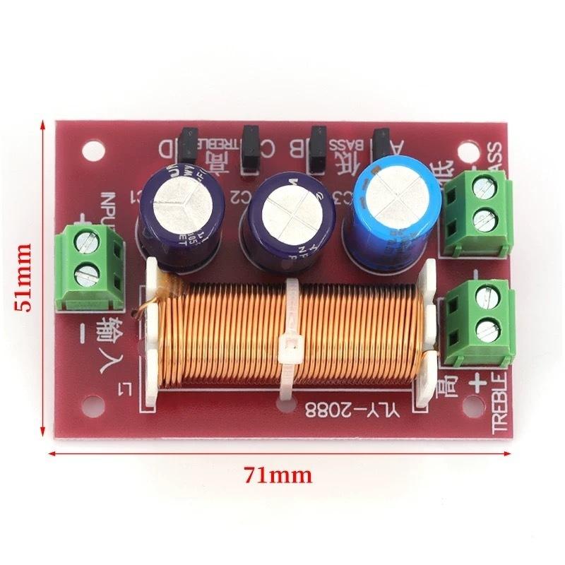 2 Way Audio Frequency Crossover Divider Professional Low Distortion for DIY Studio Monitor Sound Modification