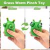 4 Pieces Stress Relief Toys, Worm Squeeze Toy, Grass Worm Squeeze Toy, Jumping Eye Squeeze Toys, Relieve Anxiety for Kids and Adults