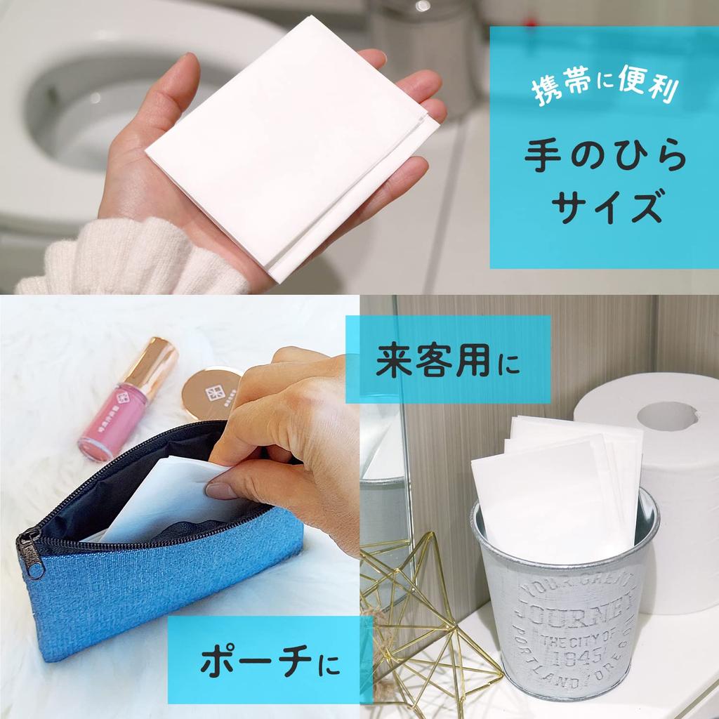 LEC Super Dry Flushable Benza Sheets For Going Out and for Made in Japan (24 Sheets) Guests, Disposable,