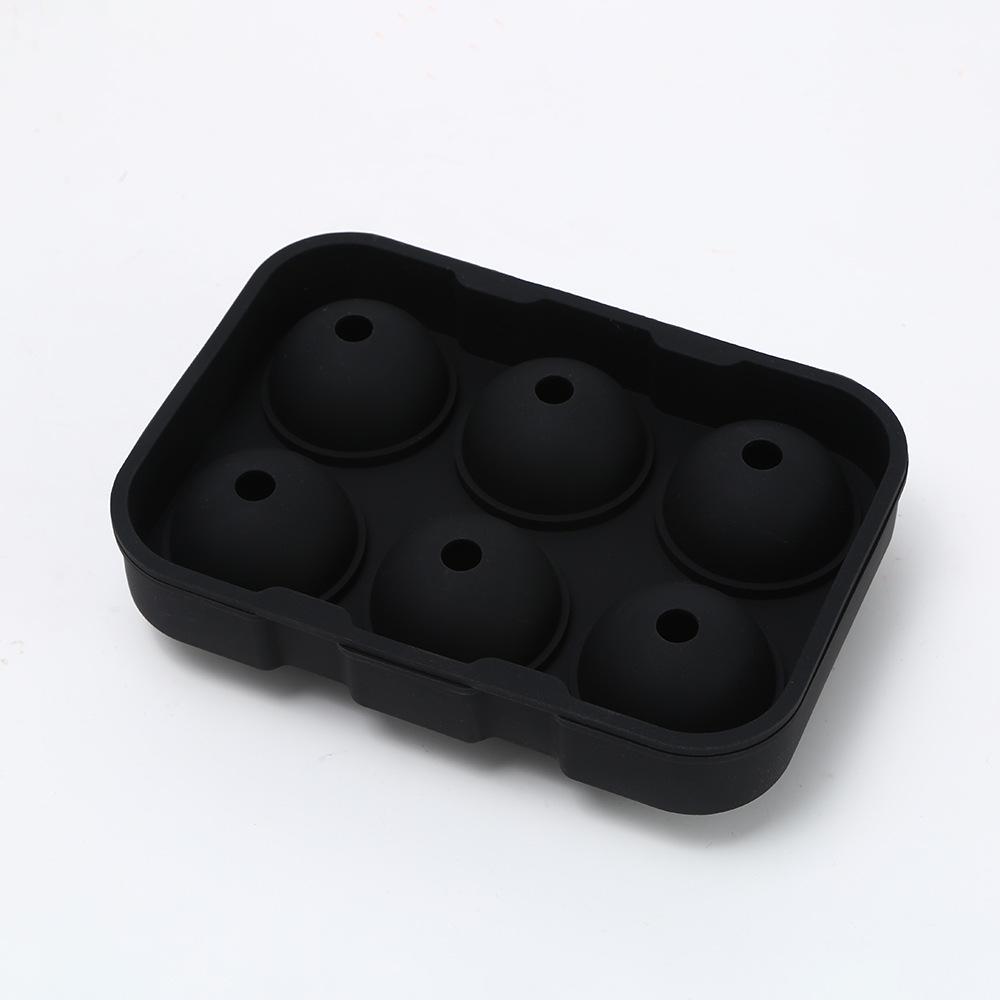 Silicone Six-Compartment Ice Ball Mold - Food-Grade Ice Cube Tray for Home Use чёрный