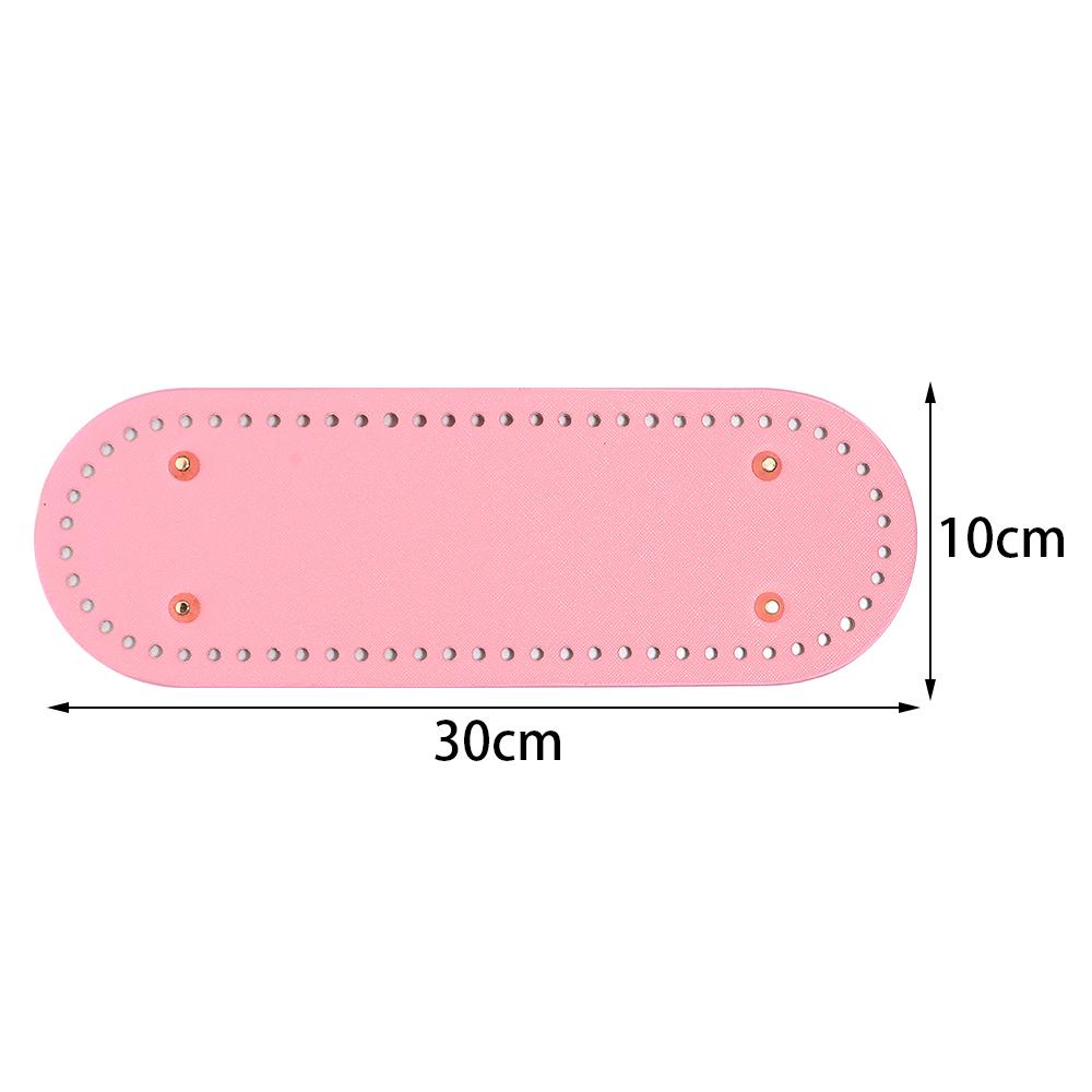 Pink Oval Round Bottom Long PU leather Bag Base With Holes For DIY Handmade Knitted Crochet Bags Universal Bottom Accessories