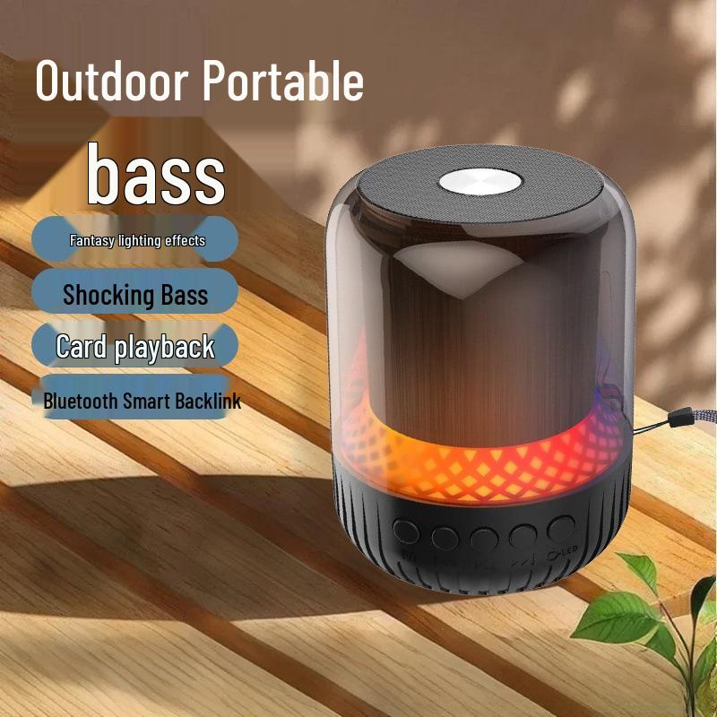 Colorful Ambient Bluetooth Speaker: Portable, High-Quality Sound with Lanyard - Model WK-101