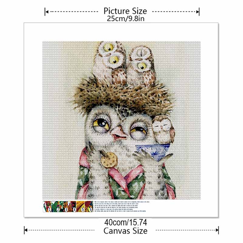 New Arrival 5D DIY Full Circle Diamond Painting "Cute Owl" Embroidery Cross Stitch Home Decor Gift
