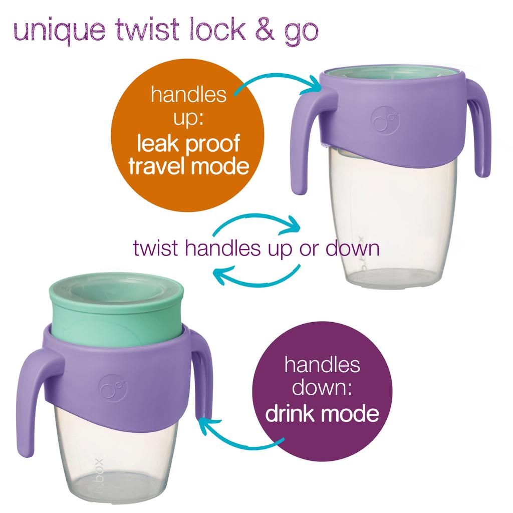 360 Cup kann von jeder Seite getrunken werden perfekt als Babyparty mikrowellen- und spülmaschinenfest Flieder Pop b.box (B-Box) [Authentisches b.box Produkt] - Auslaufsicher,