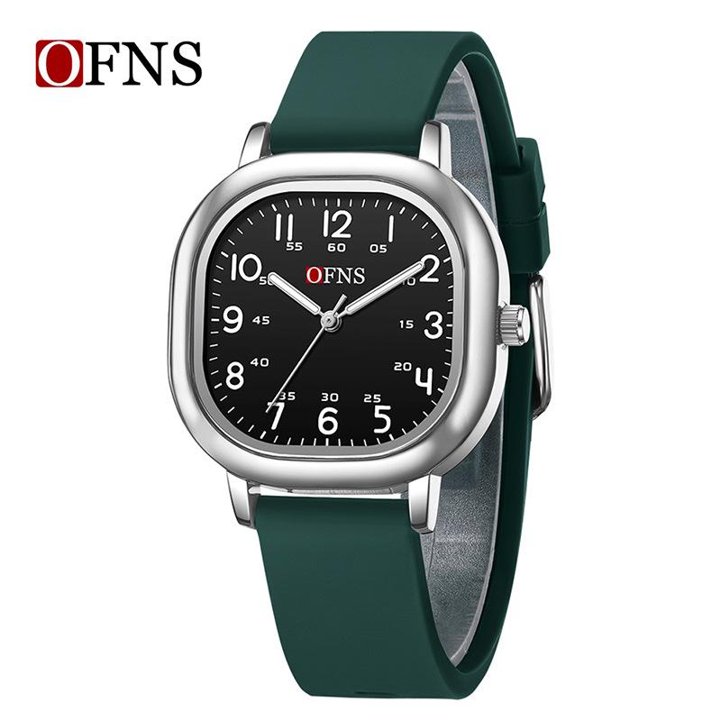 Fashion Ofns Top Brand Square Quartz Watch Luminous Waterproof Large Digital Scale Test Learning Silent Male And Female Students