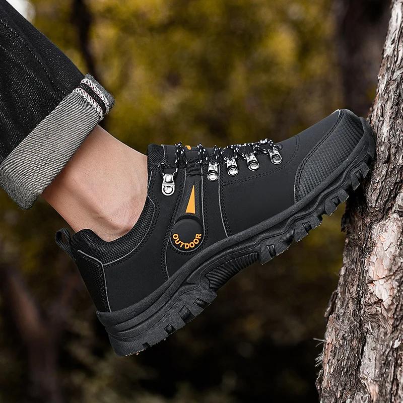 Fashion Men's Mountaineering Shoes Casual Comfortable Travel Hiking Outdoor Running Shoes Student Lace Up Walking Sneakers Zapatillas
