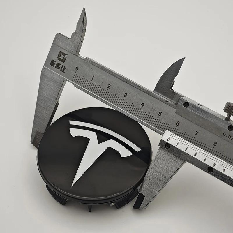 Autoaufkleber Tesla 4 Stück 56mm ABS Tesla Model 3 Model Y Original Abdeckungen Radkappen Radnabendeckel für Tesla Model Y X S Auto Zubehör