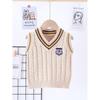 2026 Boys' Horse Year Knit Wool Sweater Vest: Infant Autumn-Winter Academy Style