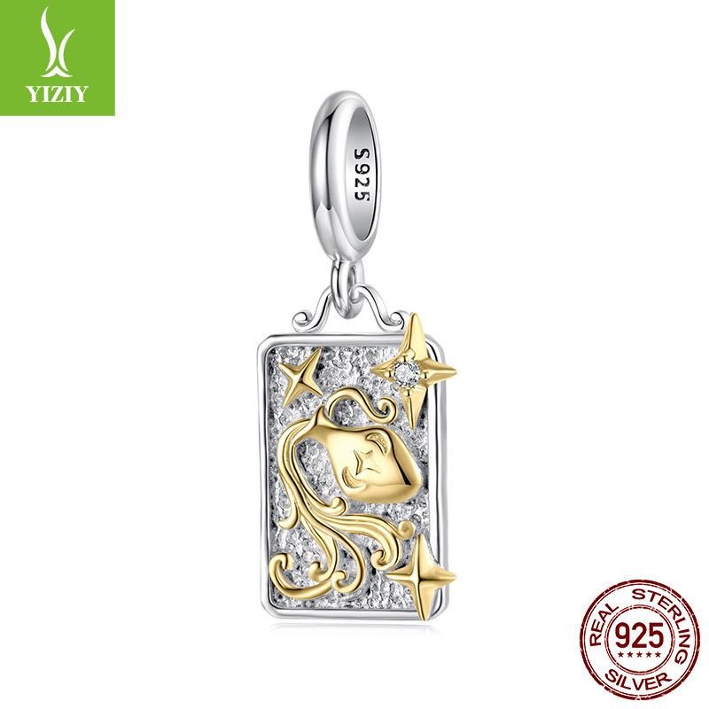 S925 Sterling Silver Twelve Constellations Pendant Jewelry Accessories Personalized Versatile Diy Beads