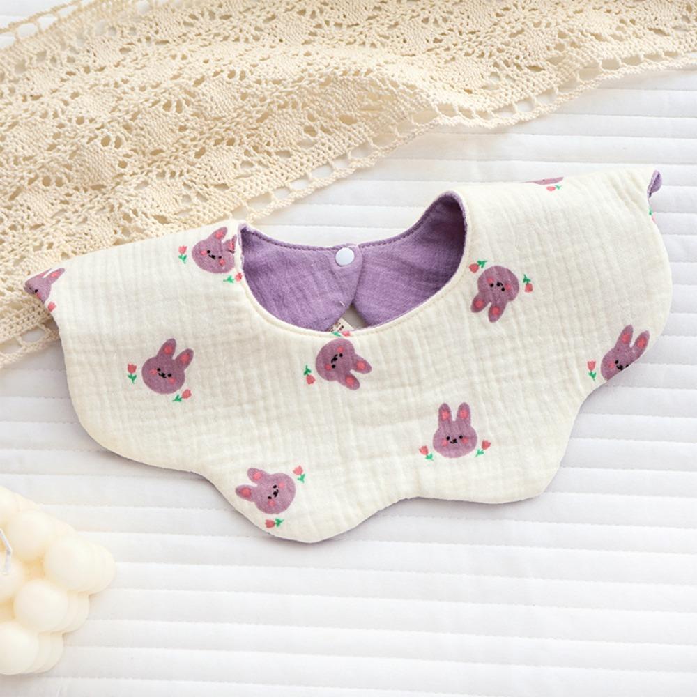 Ins Double-sided Cotton Waterproof Bib Crepe 360-degree Rotating Saliva Towel Children's Breathable Gauze Baby Bib
