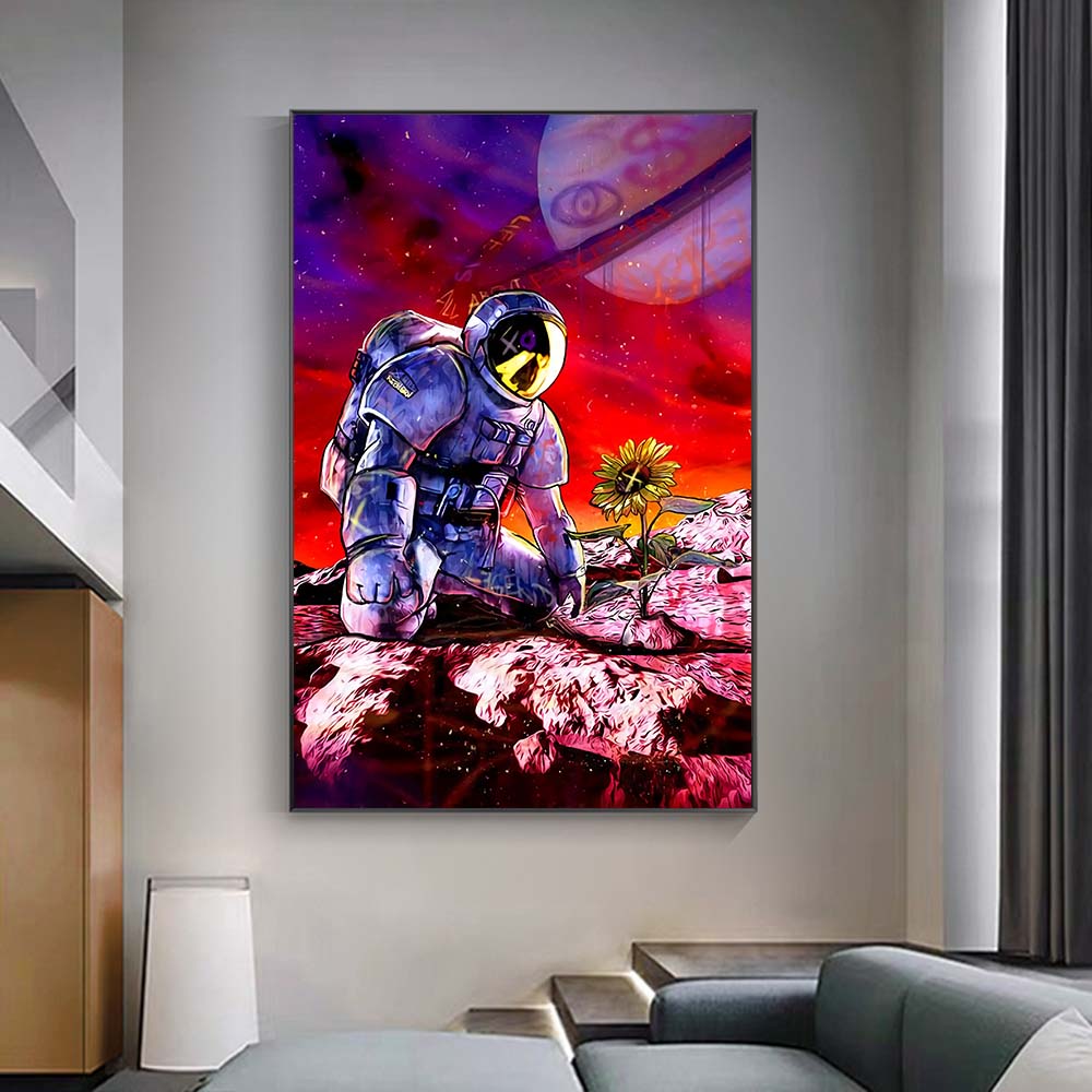 Cool Space Astronaut Canvas Painting Street Graffiti Posters and Prints Wall Art Pictures For Living Room Home Decor Unframed