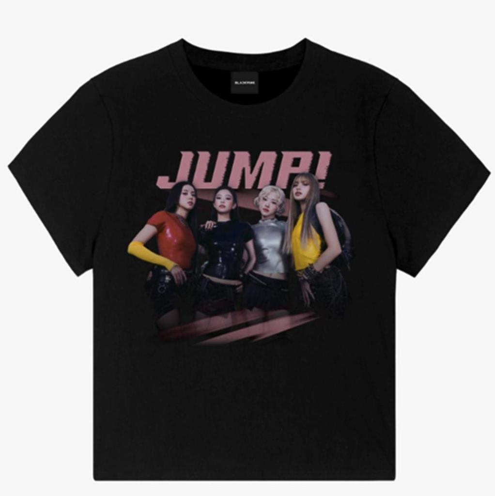BLACKPINK “JUMP” ametlik T-särkide kollektsioon – FOTOGA T-särk / LOGOGA T-särk (Liibuv lõige / Standardne / Ülesuuruslik)