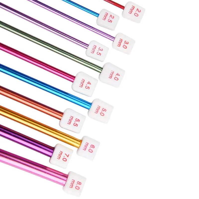 Practical 11 Size Tunisian Afghan Crochet Hooks Multicolor Aluminum Knitting Needles Hook Multicolour  2 - 8 Mm HOT