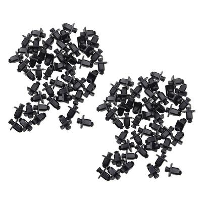 100Pcs 66814-01G00 Black Car Upper Lower Cowl Grille Clip Push Type Retainer Rivet Fit for Nissan Pickup D21
