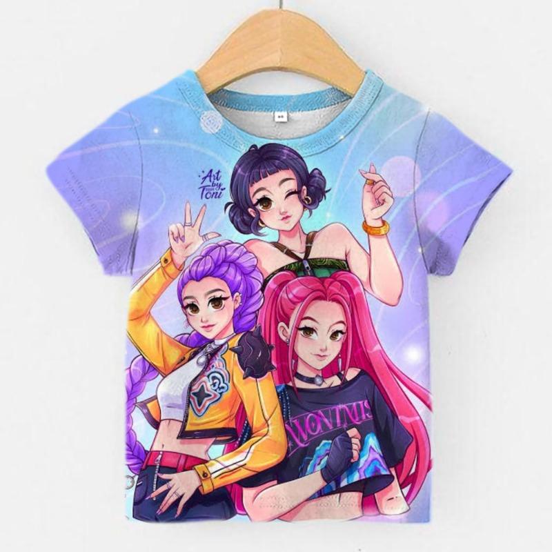 2026 New KPop Girl T-shirt, Fashion 3D Short-sleeved, Girl Trend Top
