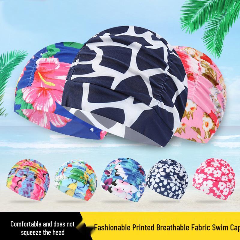 Adult Unisex Large Waterproof Swim Cap with Ear Protection - Fashionable Pleated Design, Comfortable and Non-Tightening.