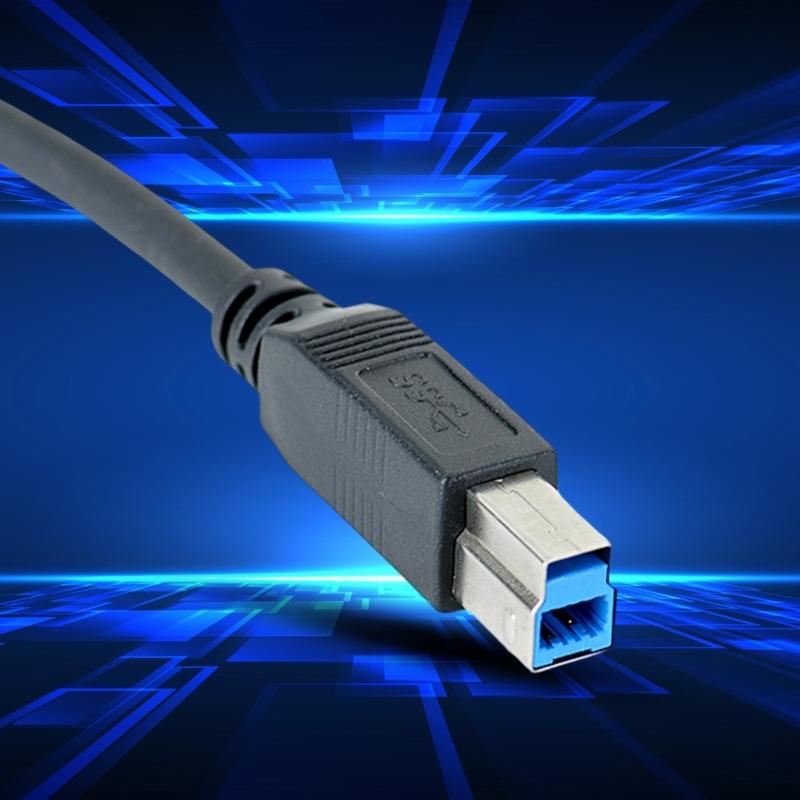 USB 3.0 B Male To Female Printer Cable Screw Panel Mount 5Gbps Transfer Rate 50cm 20inch For Hard Drives Keyboards