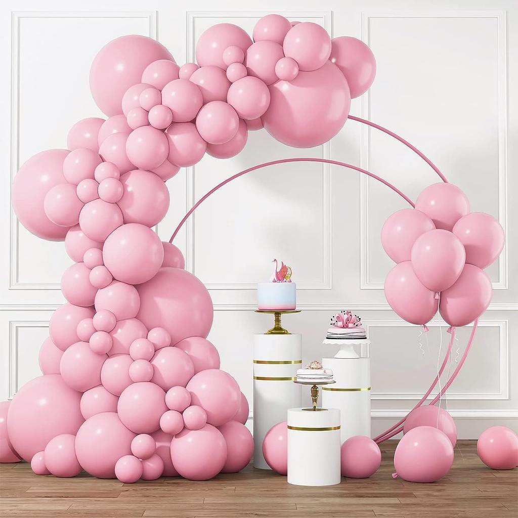 105PCS Pink Latex Balloon Set, Suitable for Birthdays, Graduation Ceremonies, Weddings, Anniversaries, and Party Decorations