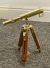 Brass Telescope With Wooden Tripod Stand Maritime Nautical Vintage Desk Décor