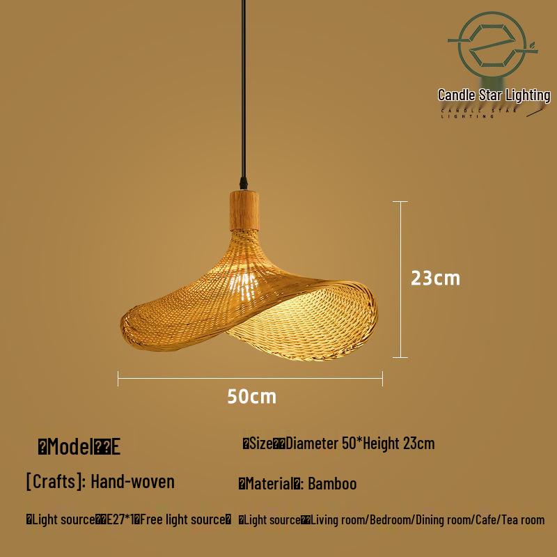 Zen Style Bamboo Rattan Pendant Light for Tea Rooms and Restaurants