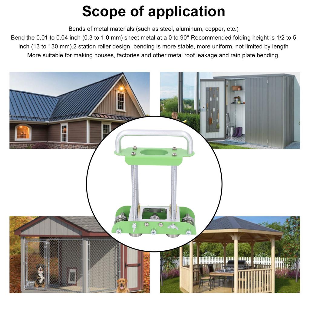 2 Station Sheet Metal Bender Lightweight Metal Roofing Bending Tool Tight Accurate Clamping Manual for Gutter Splashing Boards