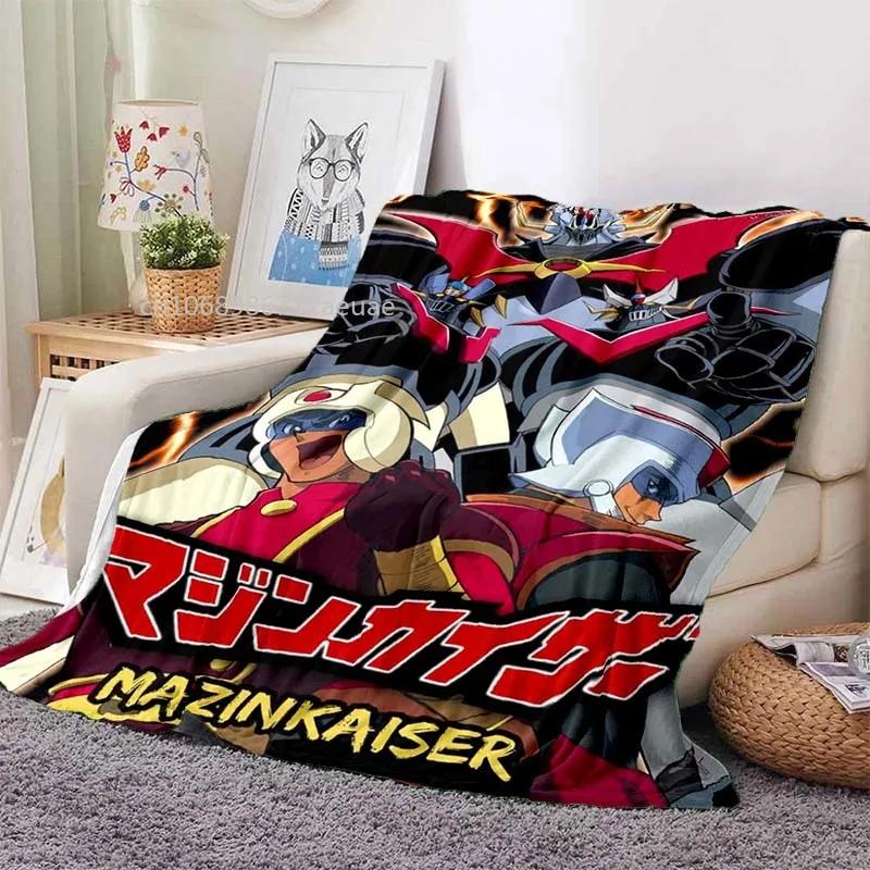 Mazinger Z UFO Robot Grendizer Flannel Blanket Cartoon Anime Children Soft Cover Lightweight Bed Sofa Chair Blanket