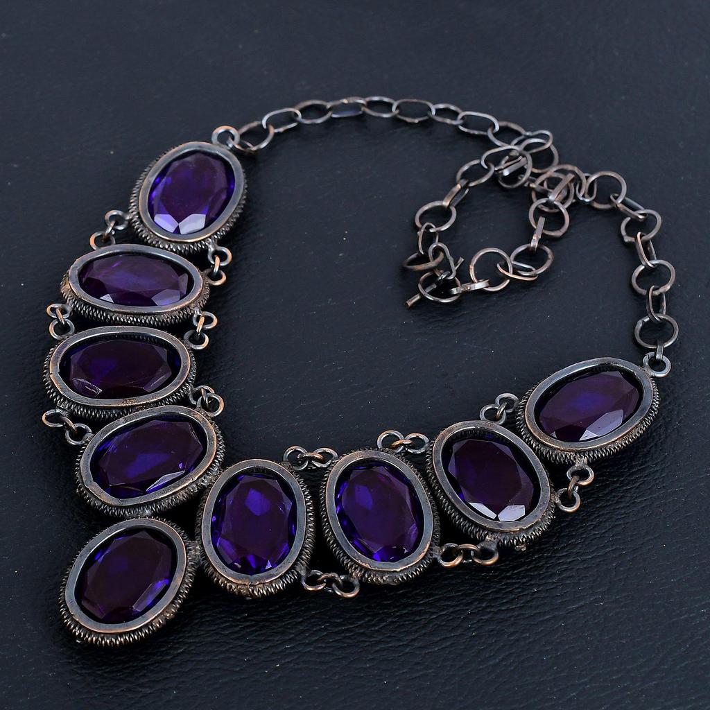 Amethyst Necklace, 999 Copper Wire Wrapped Gemstone Jewelry, Handmade Necklace Amazing Jewelry, Gift For Her