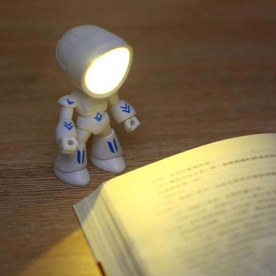 Bewegliches Roboter-Nachtlicht LED-Schreibtischlampe mit flexiblem Arm Kabellos Tragbar Deko für Büro Schlafzimmer