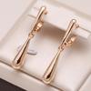 Fashion Glossy Dangle Earrings  Rose Gold Simple Water Drop Long Earrings For Women High Quality Daily Fine Jewelry