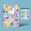2025 Weekly Planner with Monthly Tabs Quotes Thread Coil Design Floral Design Agenda Schedule Notebook Year-round Planning Tool