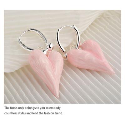 1Pair Durable Heart Shape Heart Earrings Candy Trendy Simply Design Fashion Jewelry Sweet Temperament Ear Accessories For Women