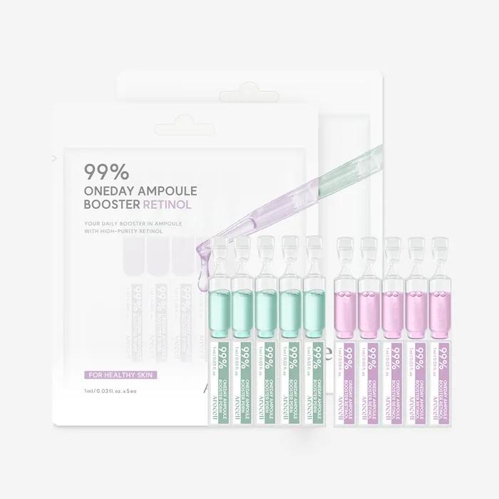 [10-Pack] 99% One-Day Booster Ampoule (Retinol or PDRN) Retinol (5 sachets), 2 packs