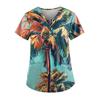 Top con stampa a foglie casual da donna