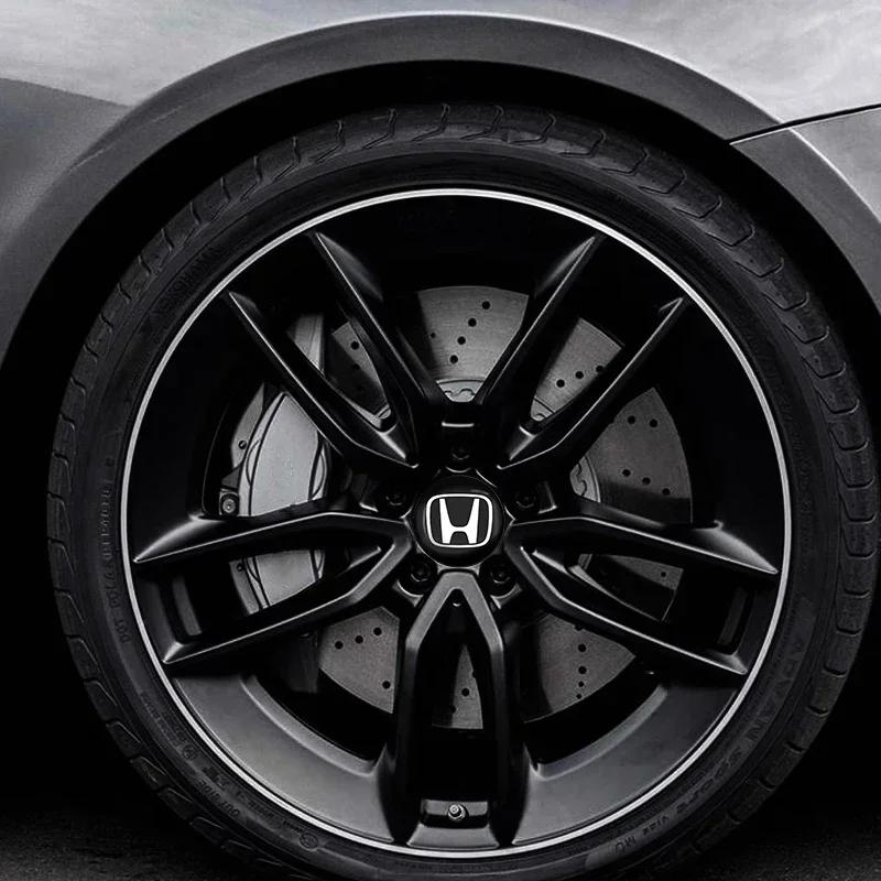 AAAKR1 4Pcs 56mm Aluminum Emblem Car Wheel Center Hub Caps Sticker For Honda Civic Fit Accord City Vezel CR-V S660 Odyssey HR-V Insight