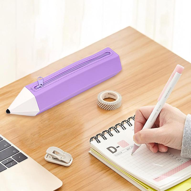 Trousse à crayons en silicone Étui Boîte Cadeaux de Noël Mignon Créatif Couleur Bonbon Grande Capacité Organisateur à fermeture éclair Sac de rangement Boîte Joli cadeau