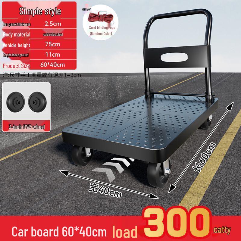 Foldable Steel Hand Truck: Portable Small Trolley for Transporting Goods