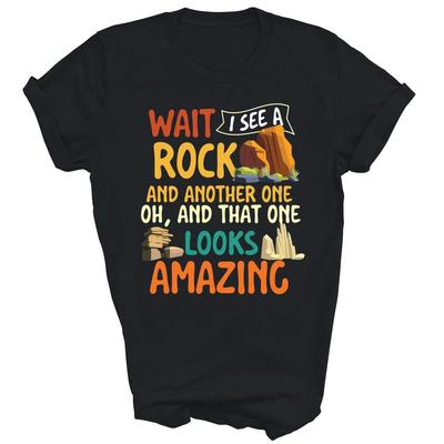 Warte Ich Sehe Einen Steinsammler Jäger Geologie Unisex T-Shirt Geschenk
