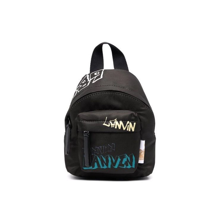 Lanvin Logo Print Graffiti Mini Backpack Men backpack Black LMBGXA04NYPUP22