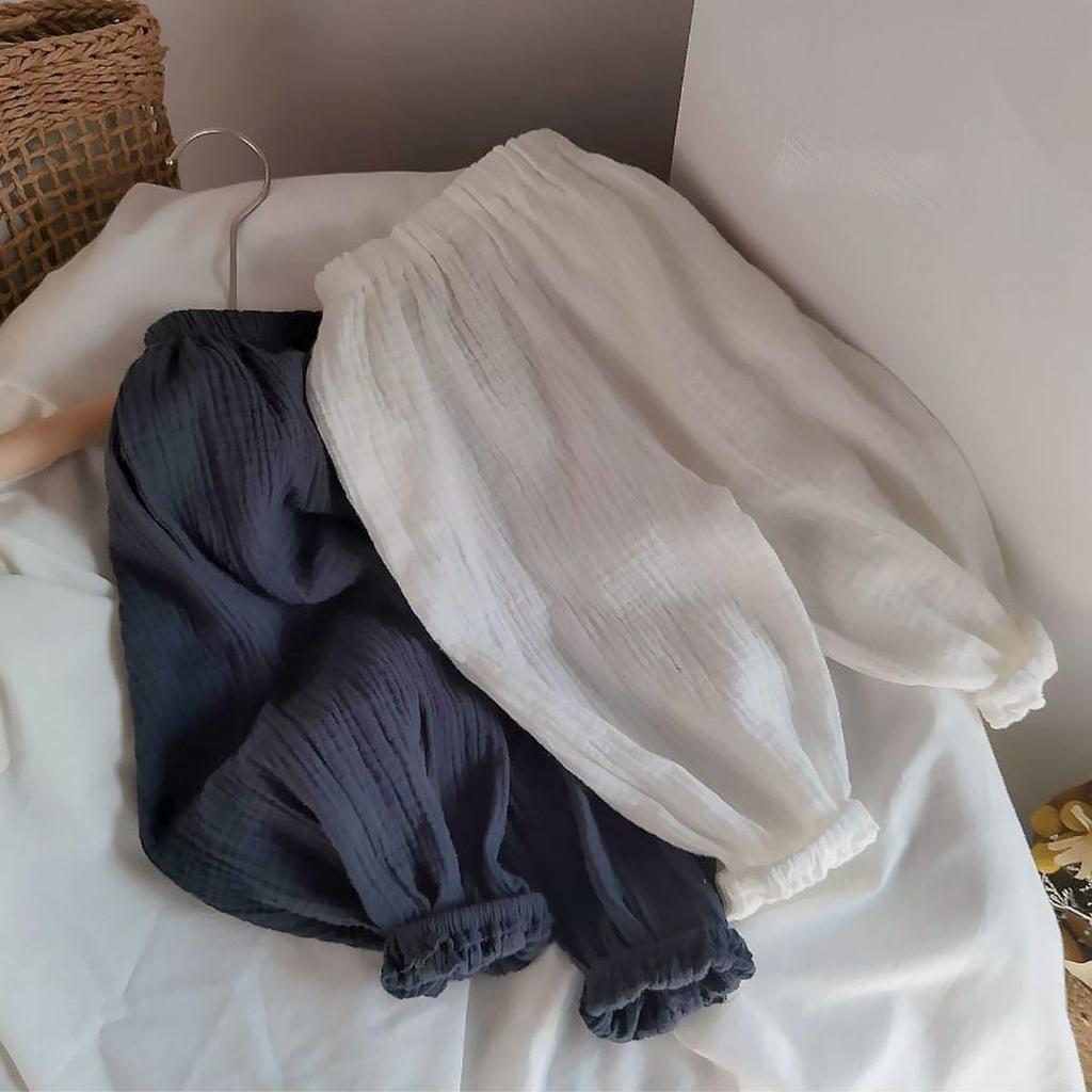 Kinderhose Sommer Jungen Mädchen Mückenschutzhose Leichte Hose mit Atmungsaktiv Falten Leggings Hose