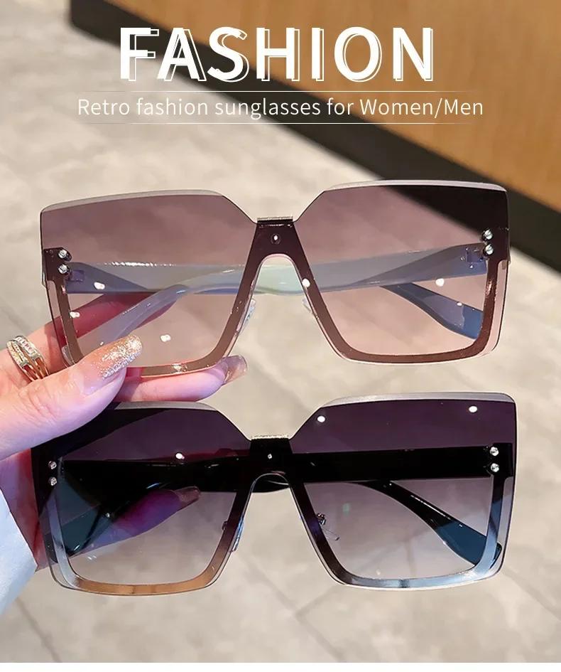 New Borderless Square Sunglasses Women's Brand Designer Fashion Sun Glasses Women Outdoor Travel Eyewear UV400