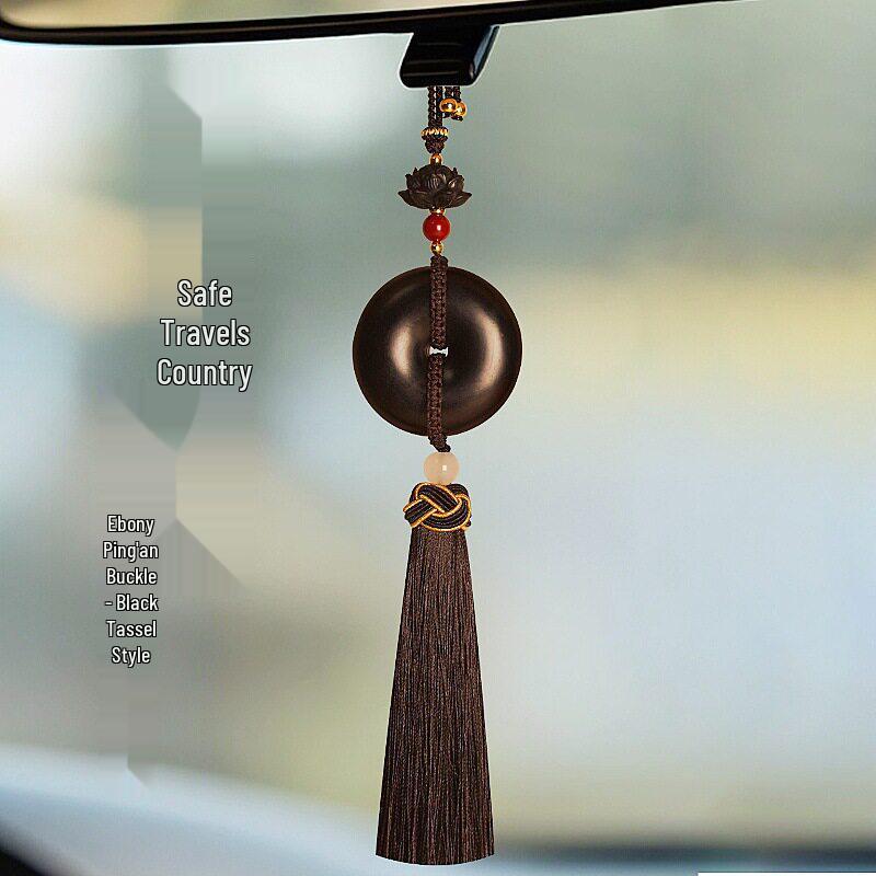 Red Sandalwood Ping An Kou Car Pendant - High-End Rearview Mirror Ornament for Men and Women
