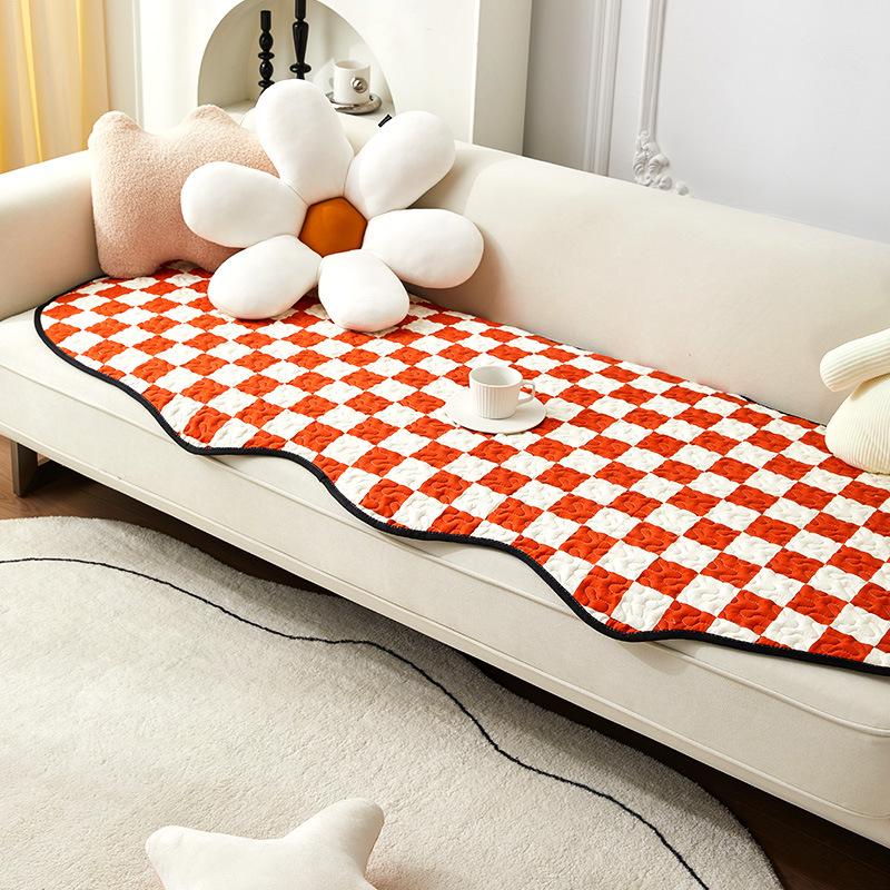 Special-Shaped Nordic Simple Sofa Cushion Fabric Non-Slip Fashion Cushion Chessboard Plaid Four Seasons Universal Sofa Cover Cover Thickened